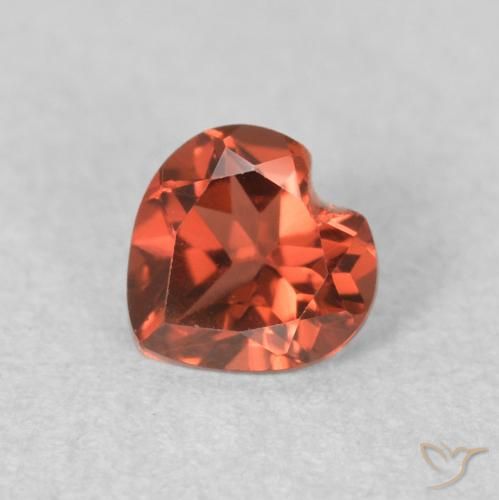 0.57ct Naturale Rosso brillante Granato Piropo, Cuore, VVS-VS