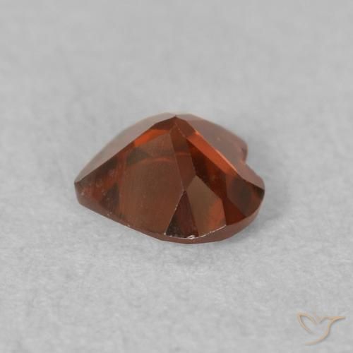 Granato Piropo Rosso brillante naturale da 0.52 ct, Cuore, VVS-VS