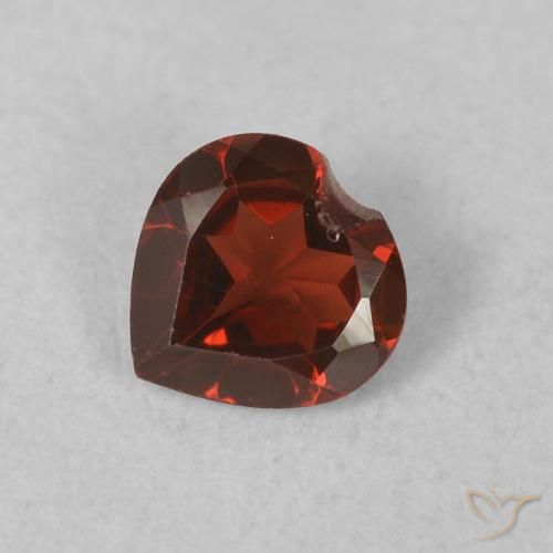 0.50ct Naturale Rosso medio Granato Piropo, Cuore, VVS-VS