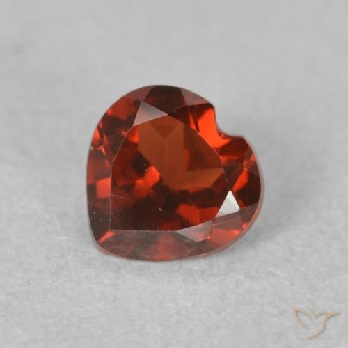 0.60ct Naturale Rosso brillante Granato Piropo, Cuore, VVS-VS