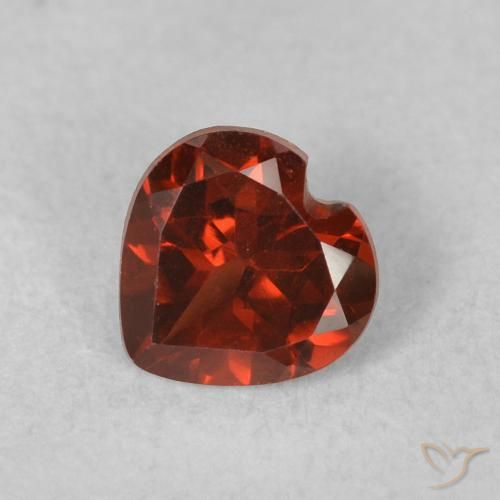 0.55ct Naturale Rosso medio Granato Piropo, Cuore, VVS-VS