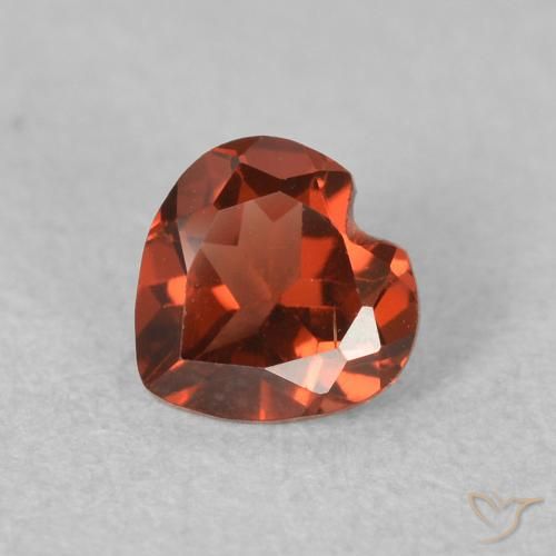 0.60ct Naturale Rosso Cremisi Profondo Granato Piropo, Cuore, VVS-VS