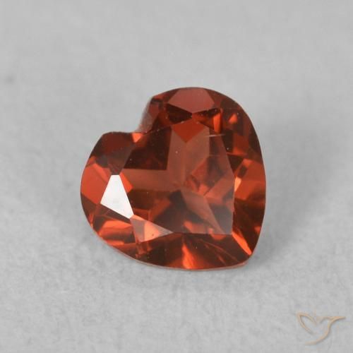 Granato Piropo Rosso Cremisi Profondo naturale da 0.60 ct, Cuore, VVS-VS