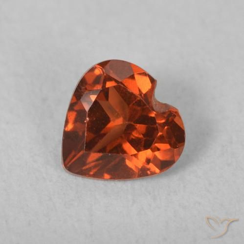 0.51ct Naturale Rosso caramella Granato Piropo, Cuore, VVS-VS