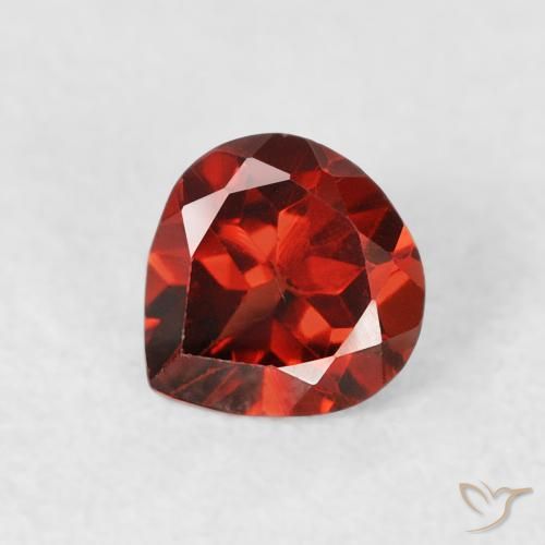 0.61ct Naturale Rosso brillante Granato Piropo, Forma a pera, VS