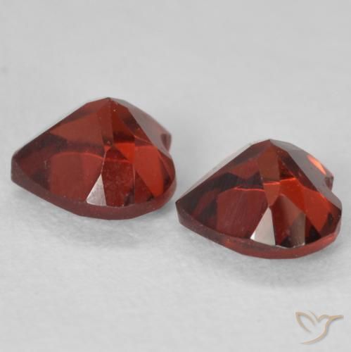 Gemme di Granato Piropo Rosso intenso naturale da 1.26 ct, Cuore, VVS-VS