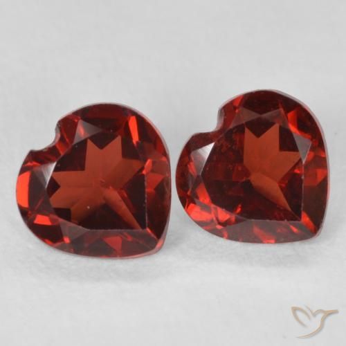 Gemme di Granato Piropo Rosso intenso naturale da 1.09 ct, Cuore, VVS-VS