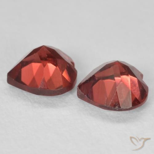 Gemme di Granato Piropo Ribes Rosso naturale da 1.21 ct, Cuore, VVS-VS