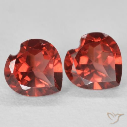 Gemme di Granato Piropo Rosso intenso naturale da 1.24 ct, Cuore, VS