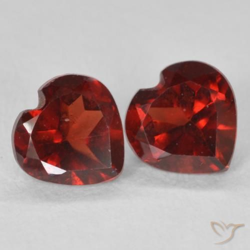 Gemme di Granato Piropo Rosso medio naturale da 1.16 ct, Cuore, VS