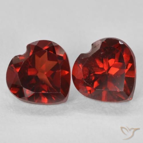 Gemme di Granato Piropo Rosso medio naturale da 1.19 ct, Cuore, VS