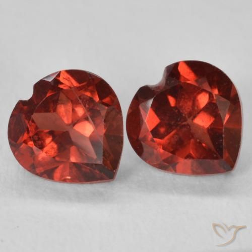 Gemme di Granato Piropo Medium Dark-Red naturale da 1.29 ct, Cuore, VS