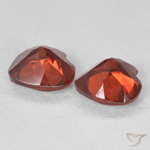 Gemme di Granato Piropo Rosso medio naturale da 1.13 ct, Cuore, VVS-VS