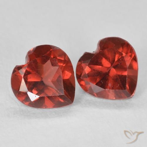 Gemme di Granato Piropo Ribes Rosso naturale da 1.17 ct, Cuore, VVS-VS