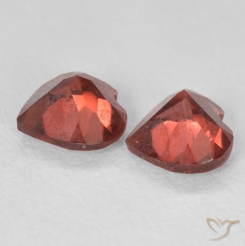 Gemme di Granato Piropo Ribes Rosso naturale da 1.17 ct, Cuore, VVS-VS