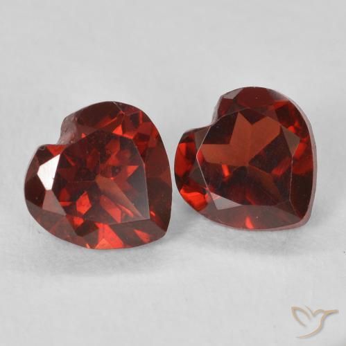 Gemme di Granato Piropo Ribes Rosso naturale da 1.26 ct, Cuore, VVS-VS