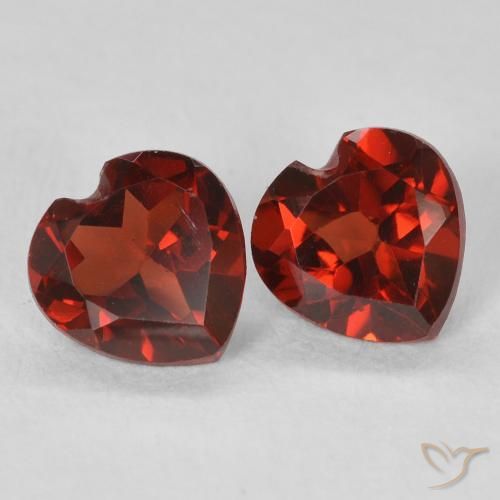 Gemme di Granato Piropo Ribes Rosso naturale da 1.07 ct, Cuore, VVS-VS
