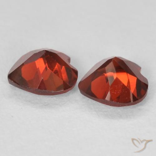 Gemme di Granato Piropo Ribes Rosso naturale da 1.07 ct, Cuore, VVS-VS