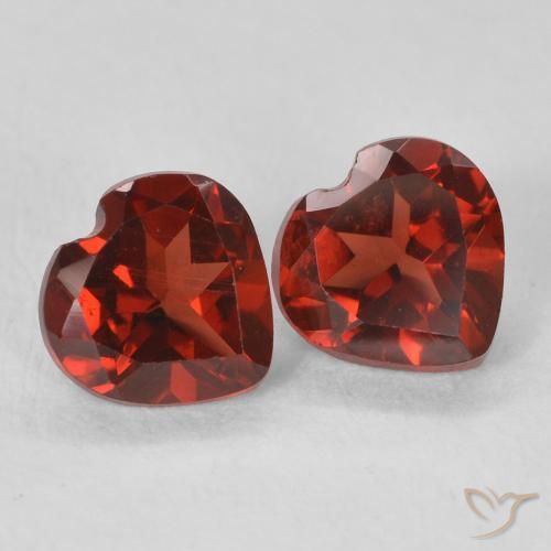 Gemme di Granato Piropo Ribes Rosso naturale da 1.11 ct, Cuore, VVS-VS