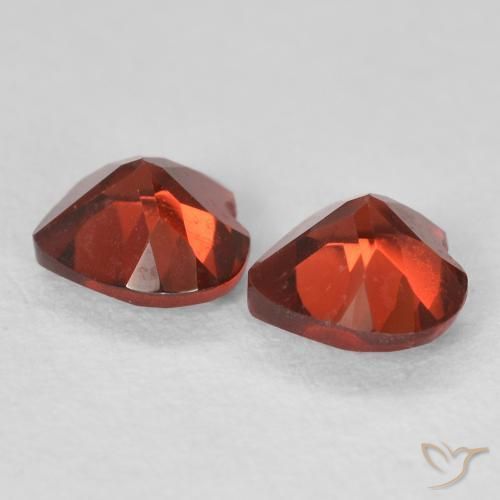 Gemme di Granato Piropo Ribes Rosso naturale da 1.11 ct, Cuore, VVS-VS