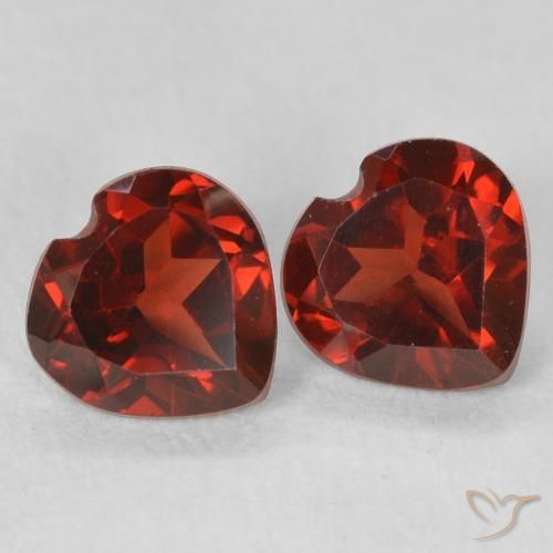 Gemme di Granato Piropo Rosso medio naturale da 1.09 ct, Cuore, VVS-VS