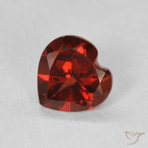 0.54ct Naturale Rosso brillante Granato Piropo, Cuore, VS