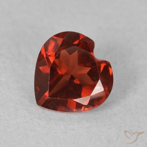 0.61ct Naturale Rosso brillante Granato Piropo, Cuore, VS