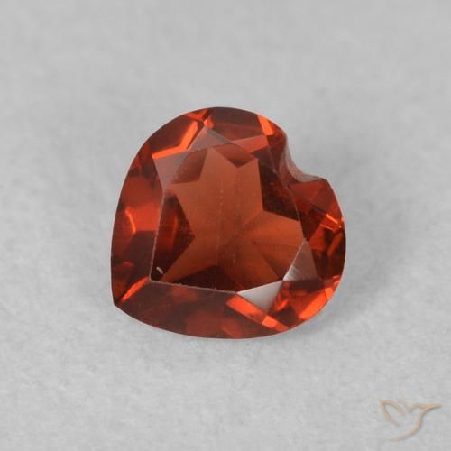 0.47ct Naturale Rosso brillante Granato Piropo, Cuore, VVS-VS
