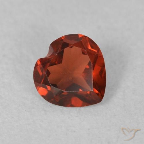 Granato Piropo Rosso brillante naturale da 0.47 ct, Cuore, VVS-VS