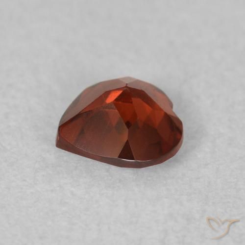 Granato Piropo Rosso brillante naturale da 0.47 ct, Cuore, VVS-VS