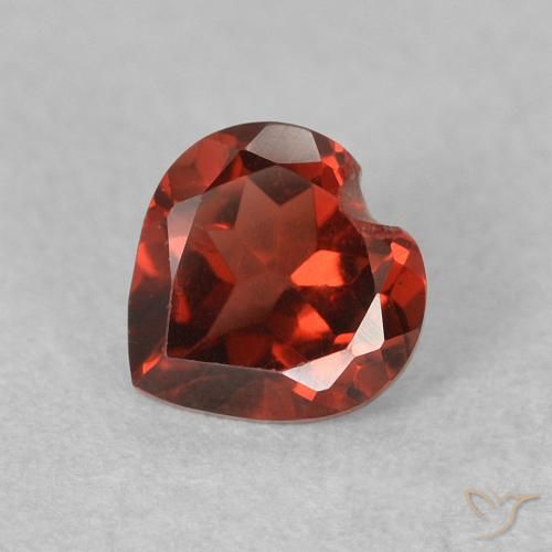 0.64ct Naturale Rosso brillante Granato Piropo, Cuore, VVS-VS