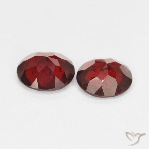 Gemme di Granato Piropo Sangria rossa naturale da 1.32 ct, Rotondo, VS-SI