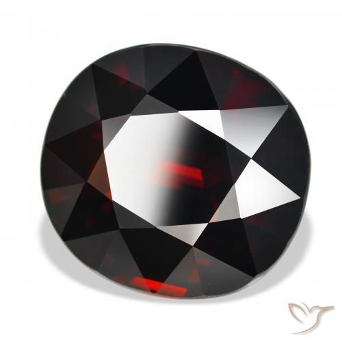 Granato Piropo Rosso nerastro naturale da 20.92 ct, Ovale, IF