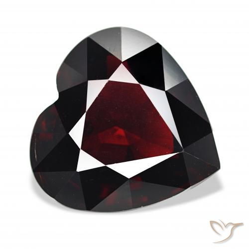 Granato Piropo Rosso scuro naturale da 16.80 ct, Cuore, VS