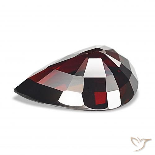 Granato Piropo Rosso nerastro naturale da 13.92 ct, Forma a pera, VS