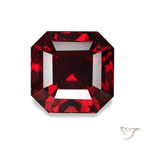 Granato piropo naturale rosso da 2,01 ct, taglio smeraldo, VS