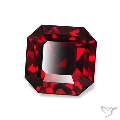 Granato piropo naturale rosso da 2,01 ct, taglio smeraldo, VS