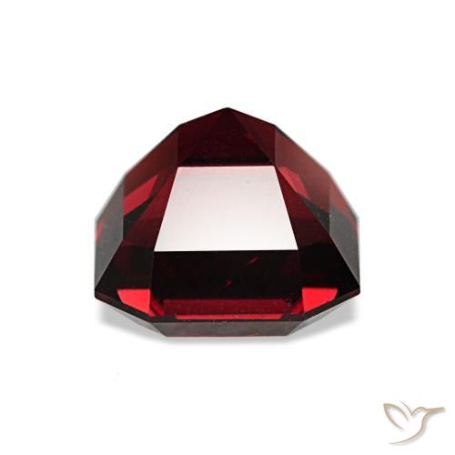 Granato piropo naturale rosso da 2,01 ct, taglio smeraldo, VS