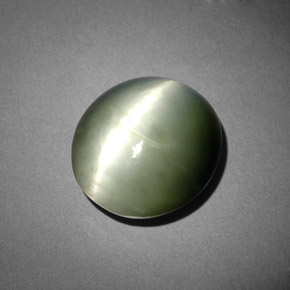 Quarzo Occhio di Gatto Verde naturale da 7.29 ct, Taglio ovale, Opaco