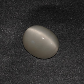 Quartz cat's eye naturale grigio da 3,42 ct, taglio ovale, opaco