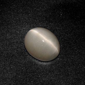 Quartz cat's eye naturale grigio da 3,19 ct, taglio ovale, opaco
