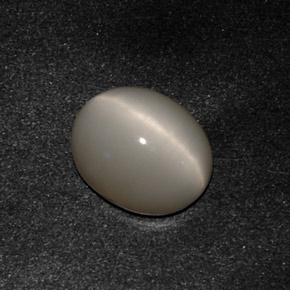 Quartz cat's eye naturale grigio da 3,07 ct, taglio ovale, opaco