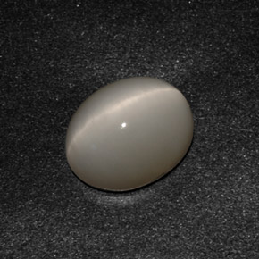 Quartz cat's eye naturale grigio da 3,07 ct, taglio ovale, opaco