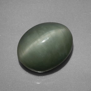 Quarzo Occhio di Gatto Verde naturale da 4.48 ct, Taglio ovale, Opaco