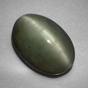 Quarzo Occhio di Gatto Verde naturale da 6.32 ct, Taglio ovale, Opaco