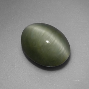 Quarzo Occhio di Gatto Verde naturale da 5.34 ct, Taglio ovale, Opaco