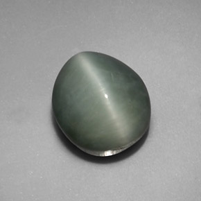 Quarzo Occhio di Gatto Verde naturale da 5.35 ct, Taglio ovale, Opaco