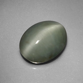 Quarzo Occhio di Gatto Verde naturale da 4.16 ct, Taglio ovale, Opaco