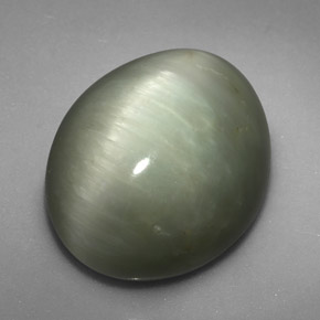 Quarzo Occhio di Gatto Verde naturale da 9.08 ct, Taglio ovale, Opaco