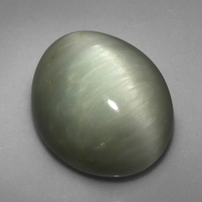 Quarzo Occhio di Gatto Verde naturale da 9.08 ct, Taglio ovale, Opaco